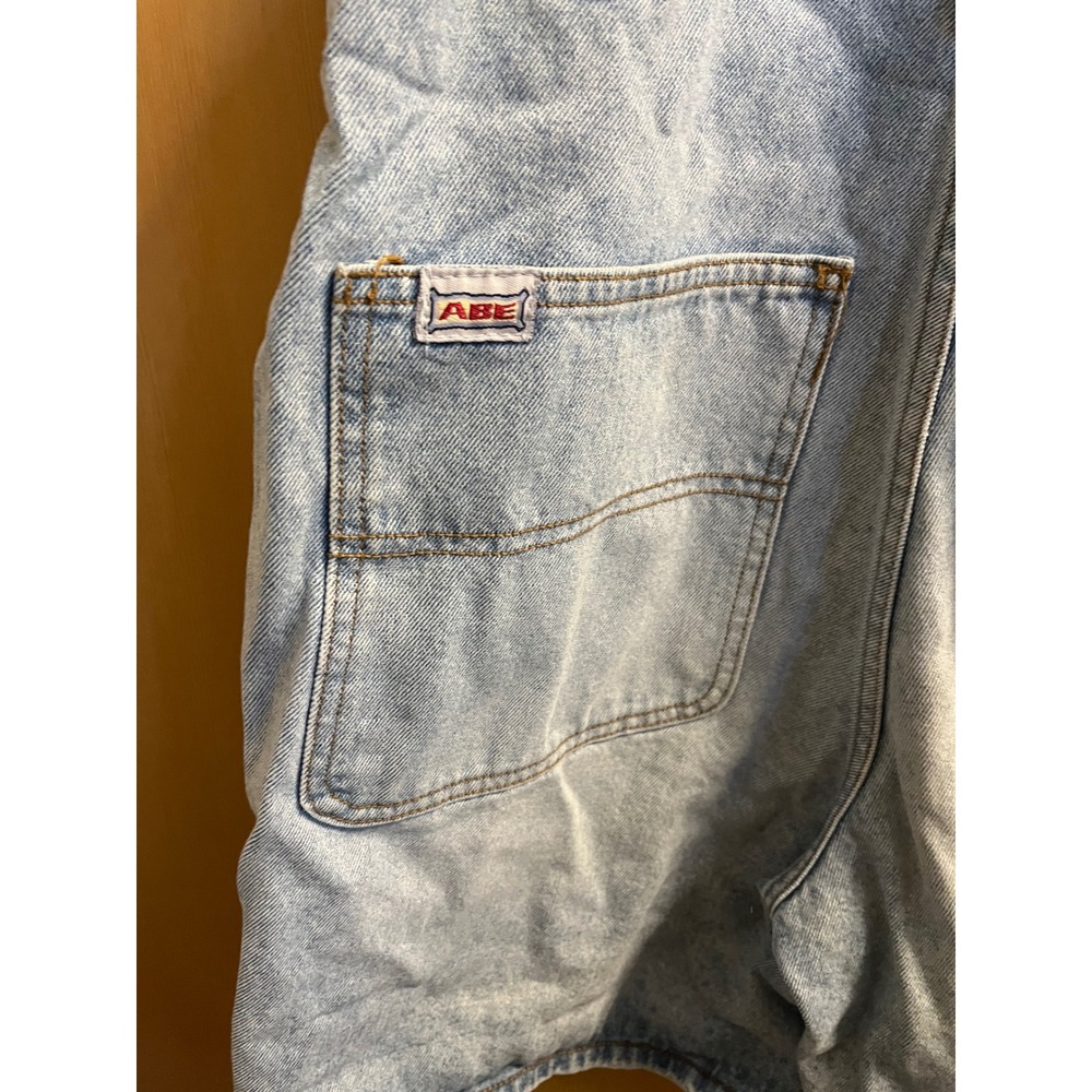 ABE Jeans Denim Shortalls Unisex Small Light Wash Vintage 90s Made in USA 4392 - Picture 13 of 13